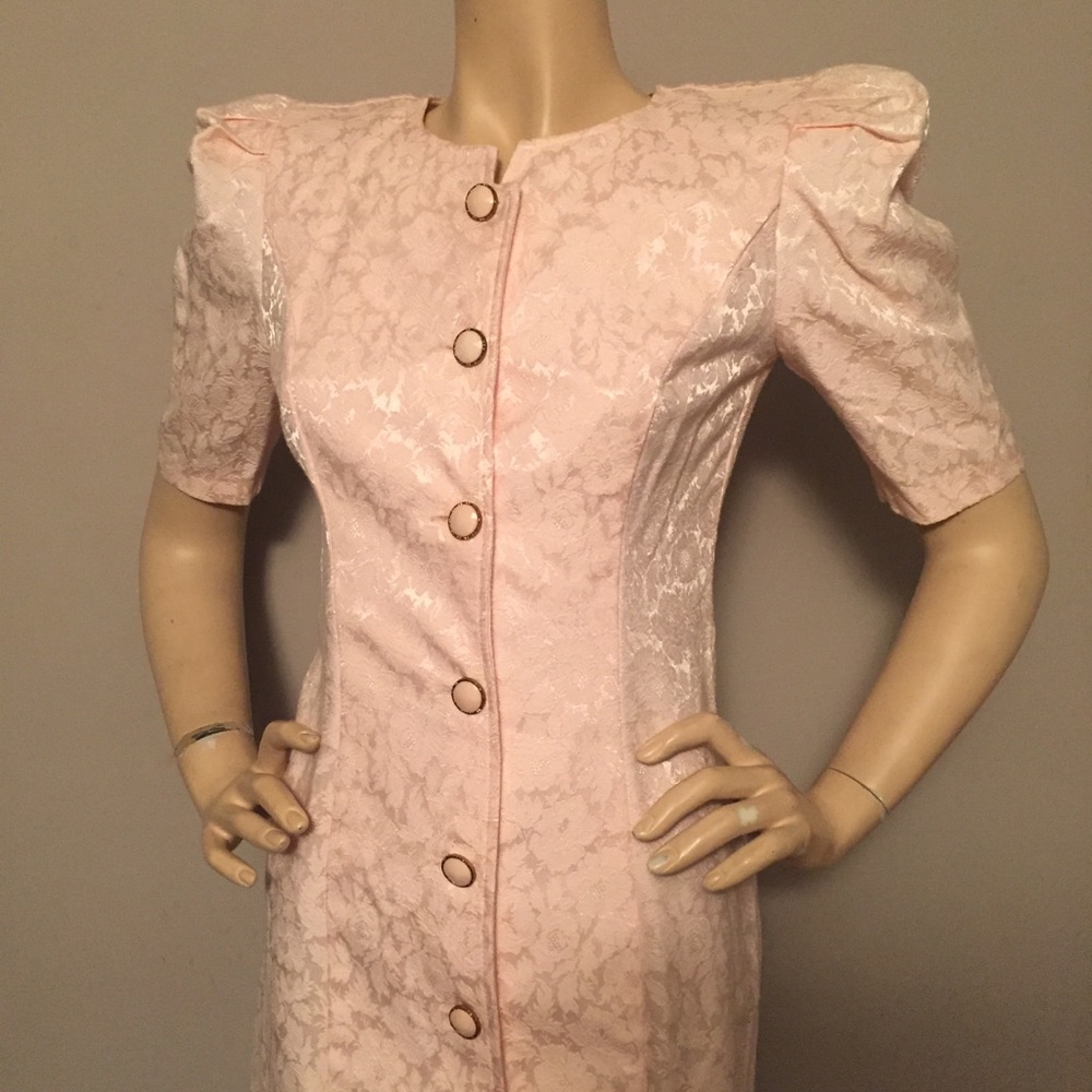 Vintage pink button-up dress